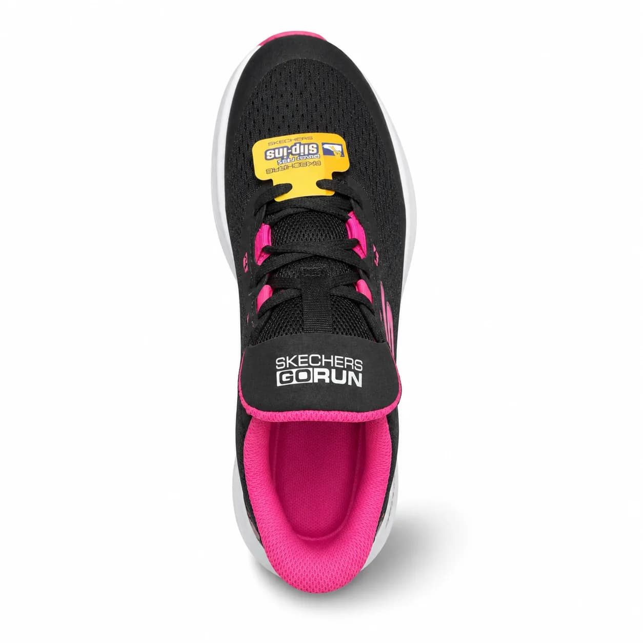 Tenis estilo Skechers negro rosado